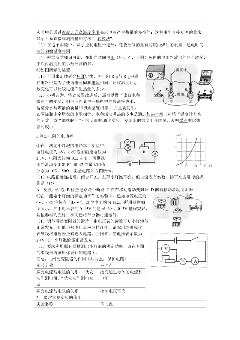 物理九年级上实验题汇总.doc_第3页