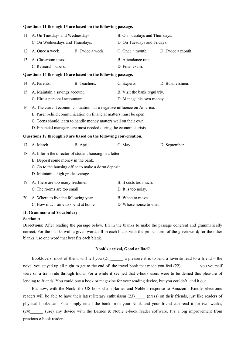 2018年上海市虹口区高三下学期教学质量监控（二模）英语试题+听力.doc_第2页