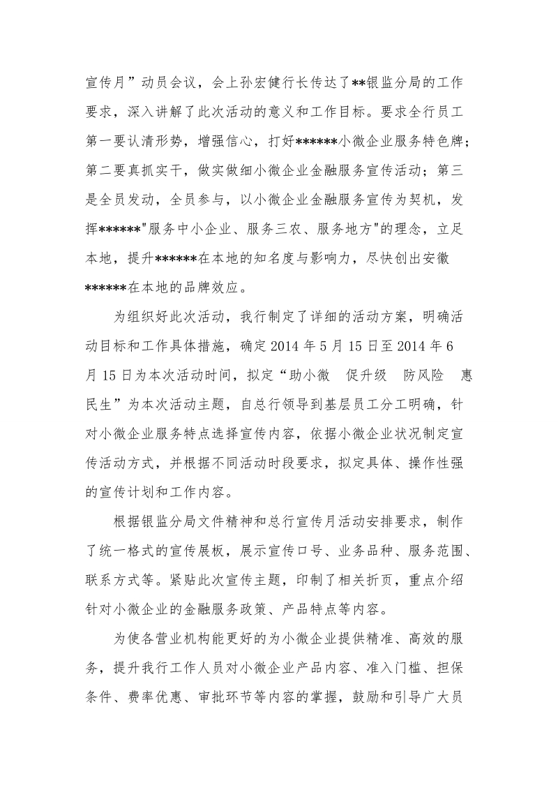 小微企业金融服务宣传月总结.doc_第2页