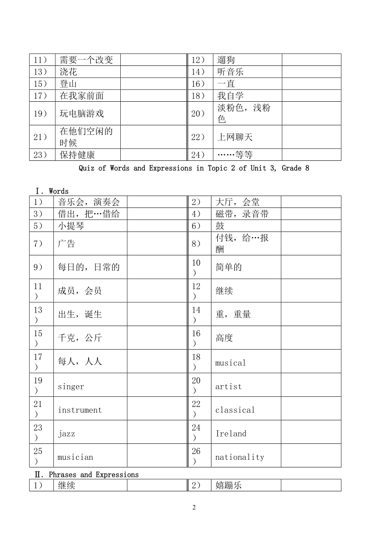 八年级unit3-unit4英语词汇短语复习提纲6p.doc_第2页