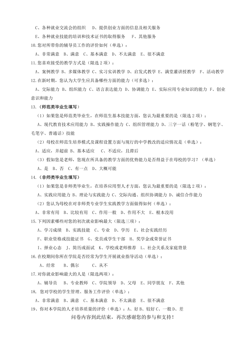 临沂大学毕业生就业状况调查问卷201301.13.doc_第2页