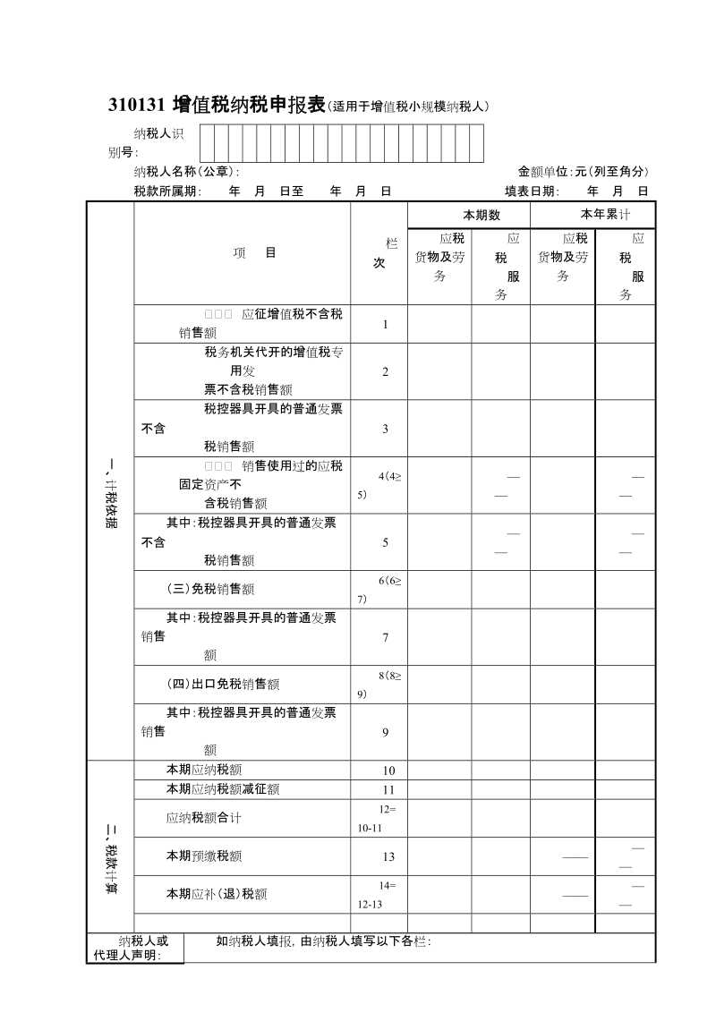 增值税纳税申报表（适用于增值税小规模纳税人）.doc_第1页