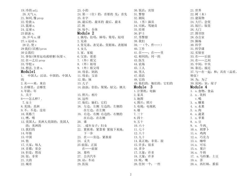 2012新外研版七年级英语上单词默写版.doc_第2页