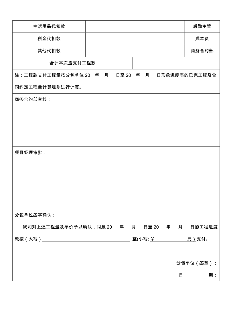 分包单位工程款支付申请表.doc_第2页