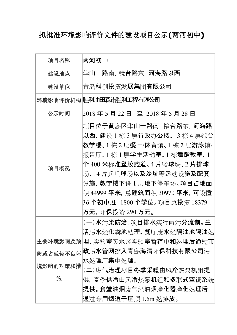 拟批准环境影响评价文件的建设项目公示.doc_第1页