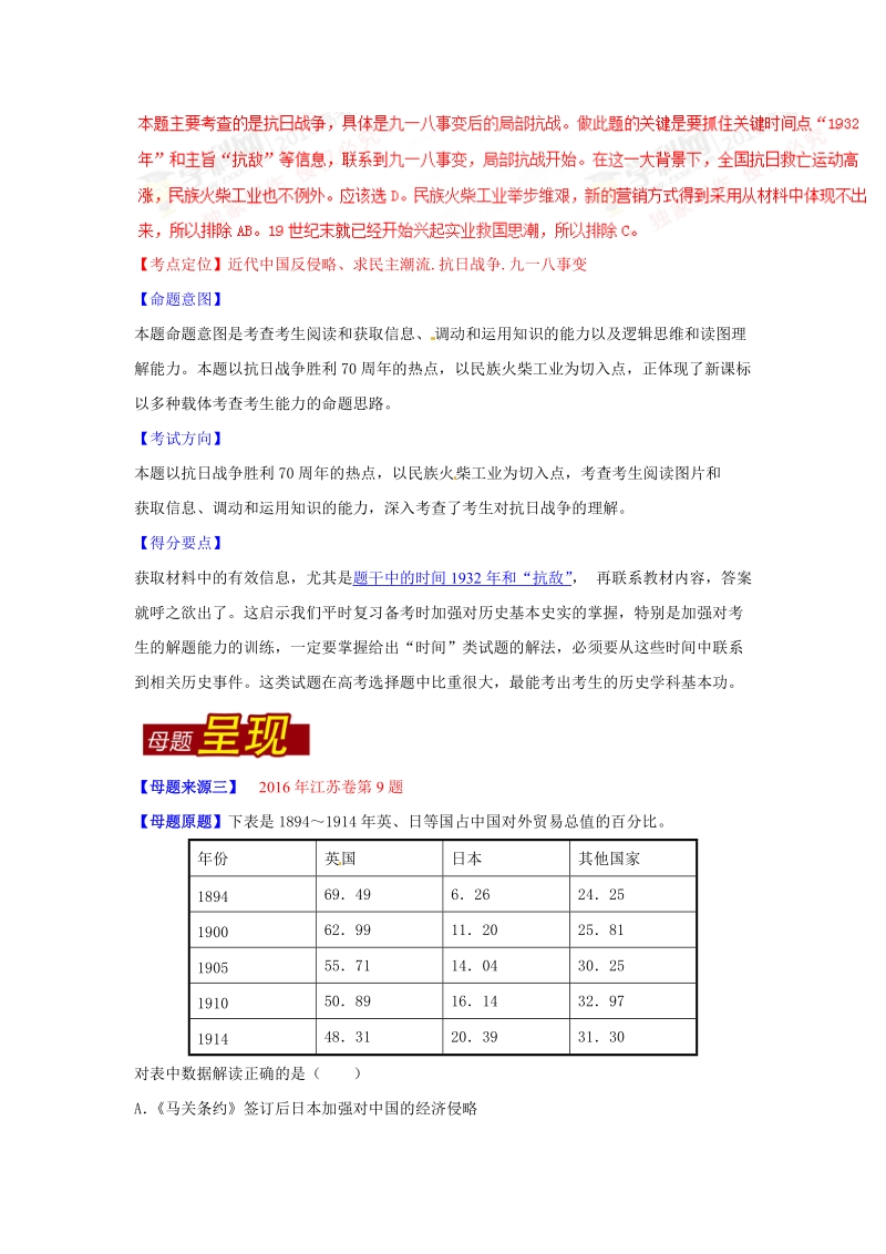 专题10 近代中国的战争-2016年高考历史母题题源系列.doc_第3页