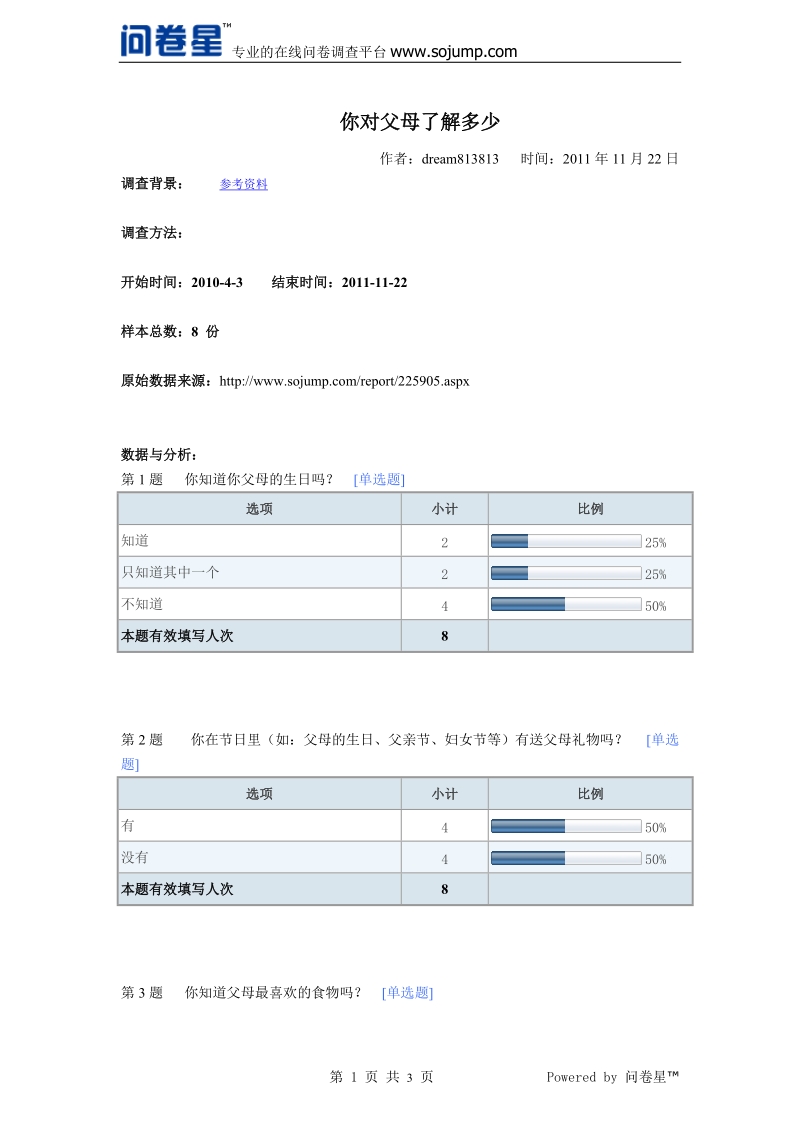 调查报告-你对父母了解多少.doc_第1页