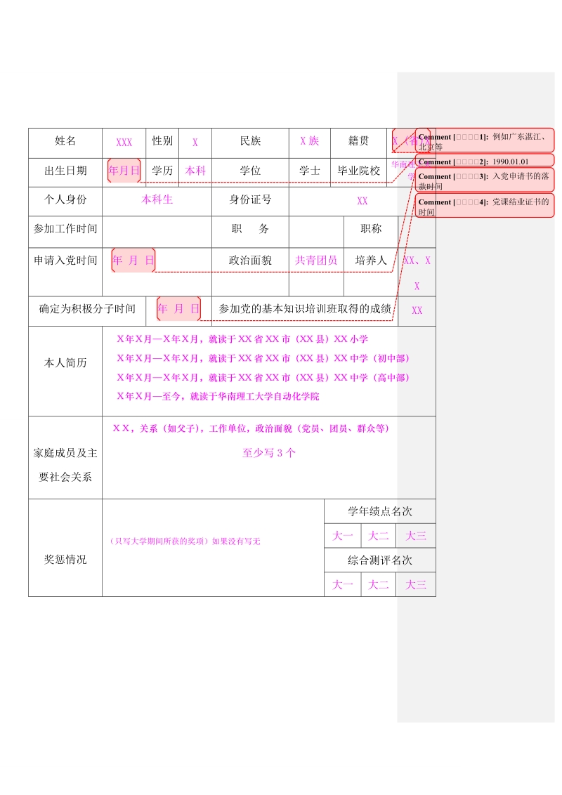 入党培养对象考察登记表.doc_第2页