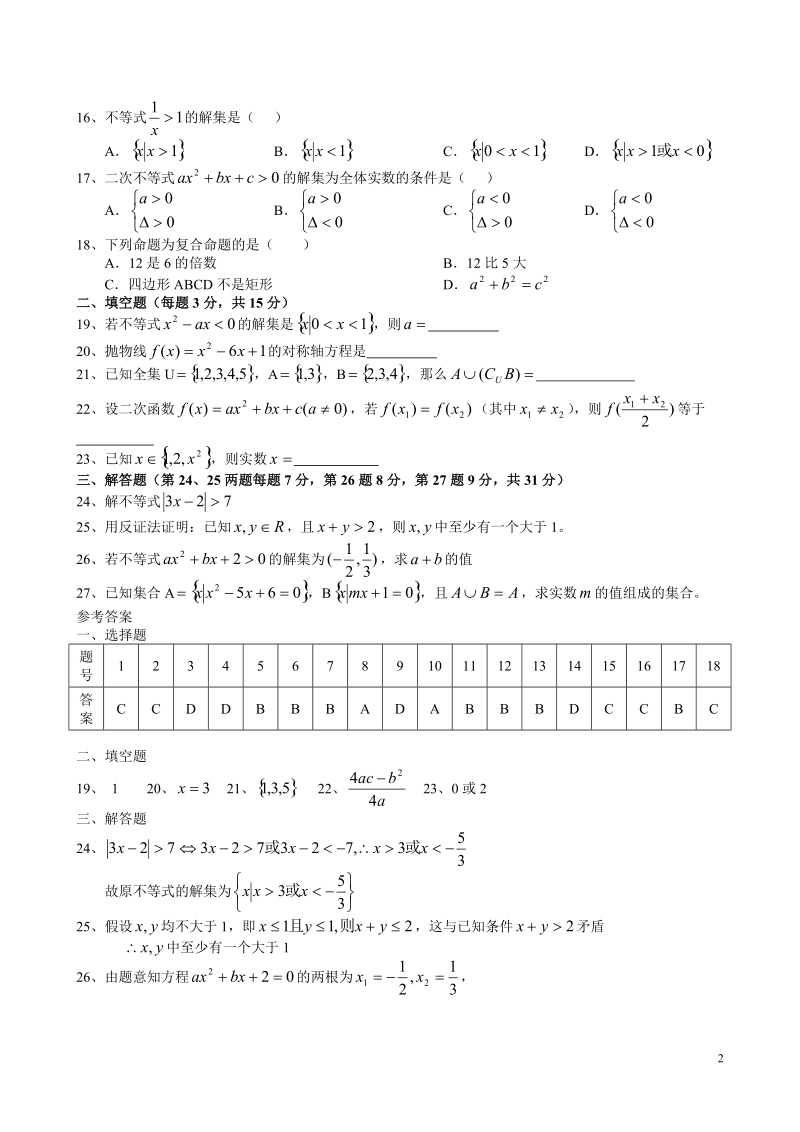 高中数学必修内容复习（1）--集合与简易逻辑.doc_第2页