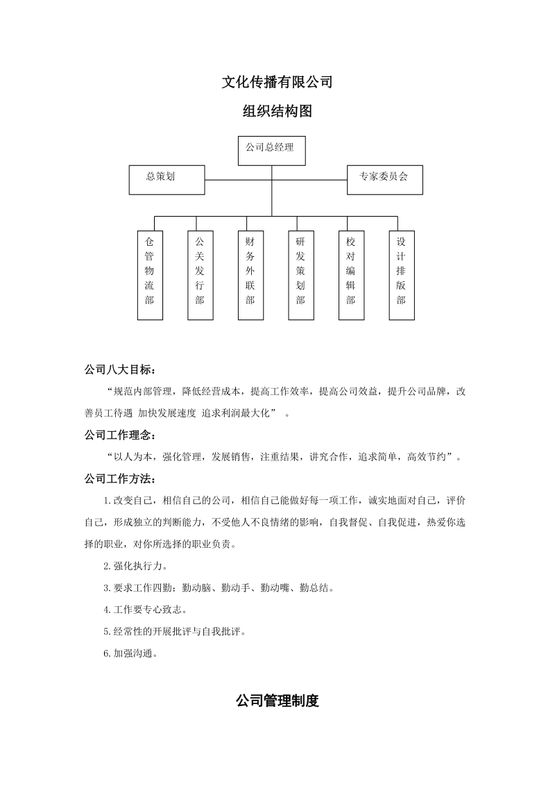 文化传播有限公司组织结构图.doc_第1页