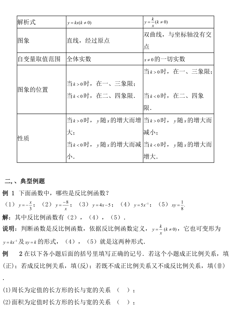 反比例函数及典型例题.doc_第2页