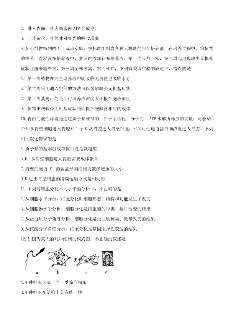 河北省衡水中学2017届高三上学期第三次调研考试 生物.doc_第3页