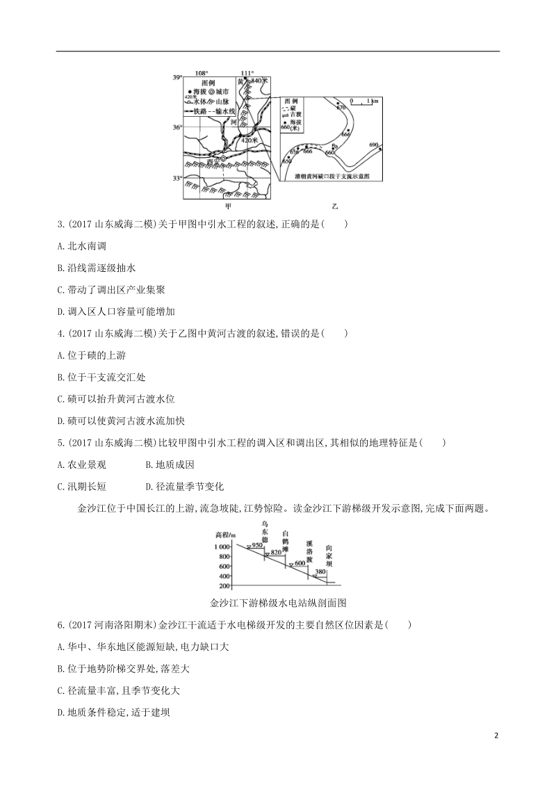 （山西专用）2019版高考地理总复习 第十四单元 区域生态环境建设与自然资源综合开发利用 第四讲 流域的综合开发——以美国田纳西河流域为例学案.doc_第2页