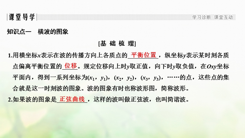 浙江省2018-2019版高中物理 第十二章 机械波 第2课时 波的图象课件 新人教版选修3-4.ppt_第3页