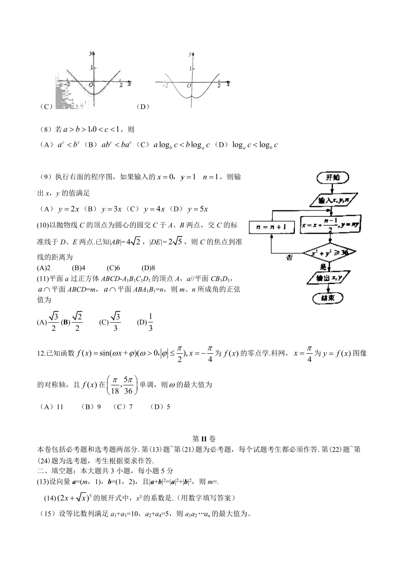 2016年高考新课标1理数高考试题.docx_第2页