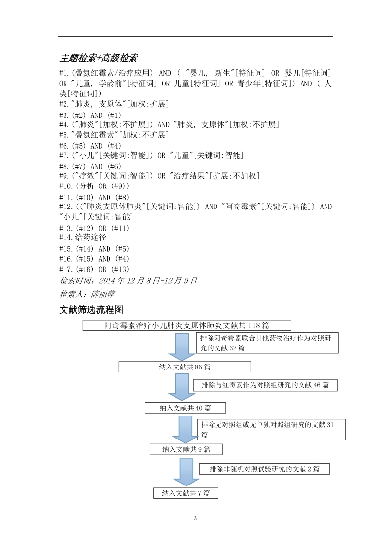 本科生毕业设计（论文）：国内关于阿奇霉素序贯治疗与单静脉治疗小儿肺炎支原体肺炎疗效的Meta分析.doc_第3页