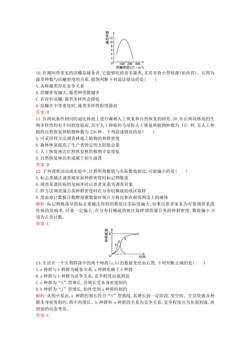 2015-2016学年高中生物 第4章《种群和群落》测评A（含解析）新人教版必修3.pdf_第3页