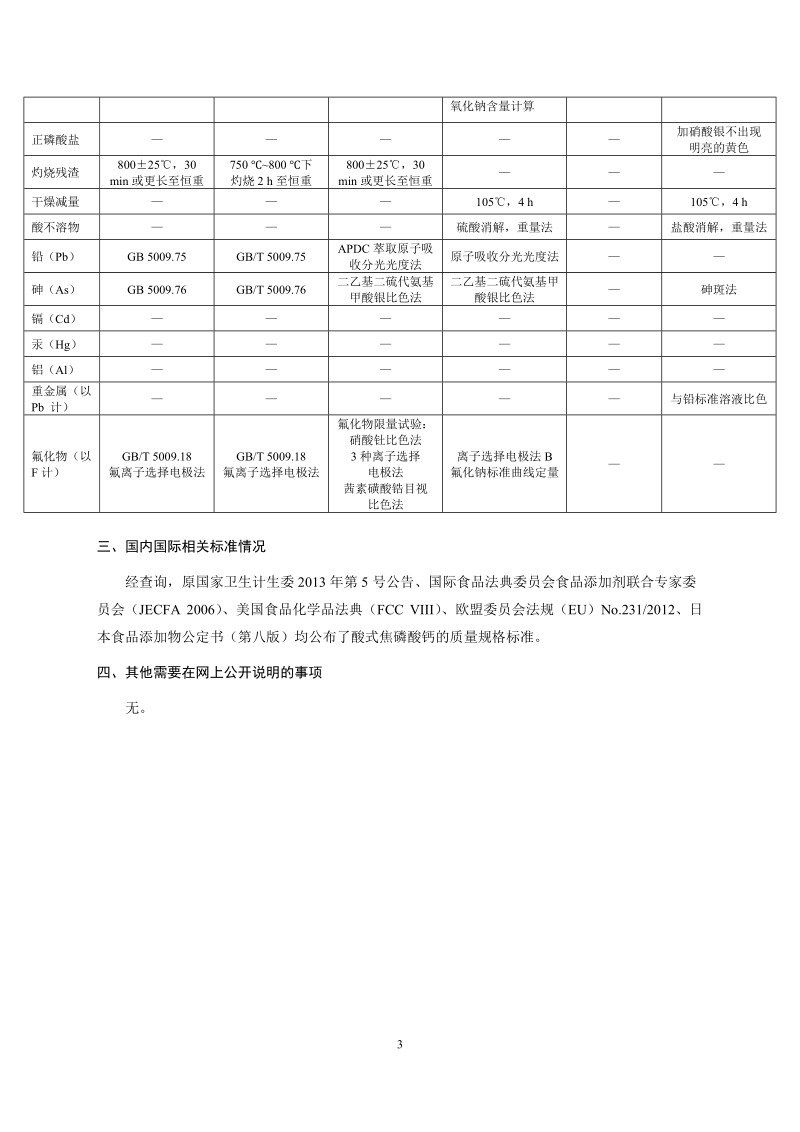 食品安全国家标准食品添加剂酸式焦磷酸钙征求意见稿编制说明.docx_第3页