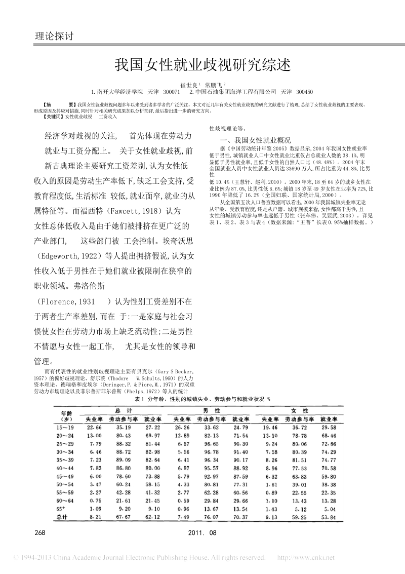 我国女性就业歧视研究综述.docx_第1页