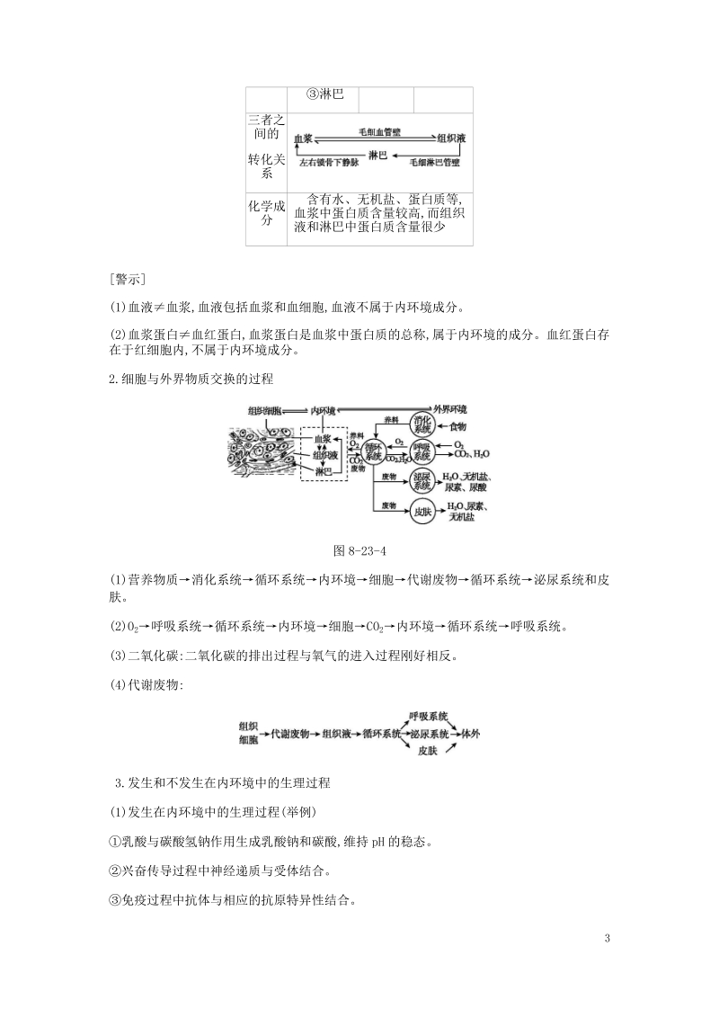 2019届高考生物一轮复习 第8单元 生命活动的调节听课学案.doc_第3页