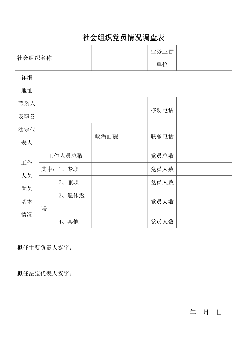 社会组织党员情况调查表.doc_第1页