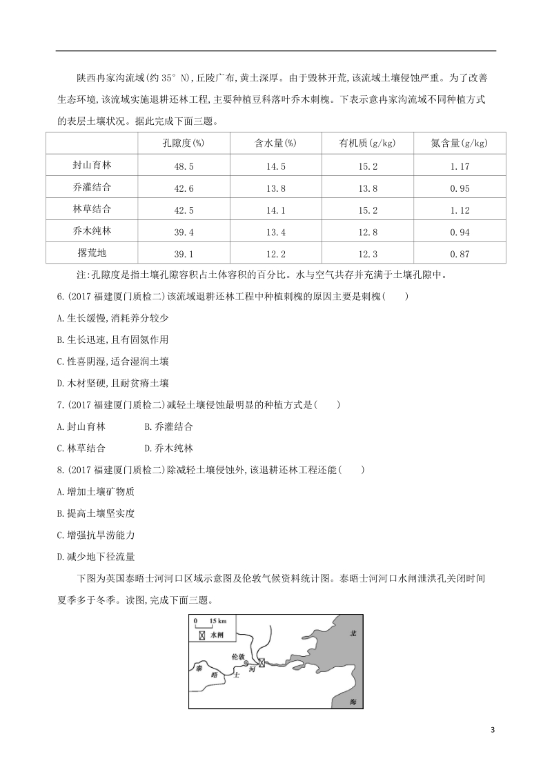 （山西专用）2019版高考地理总复习 第十四单元 区域生态环境建设与自然资源综合开发利用单元闯关检测.doc_第3页