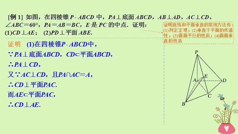 2019版高考数学大一轮复习 第八章 立体几何初步 第5课时 直线、平面垂直的判定及其性质课件 北师大版.ppt_第3页