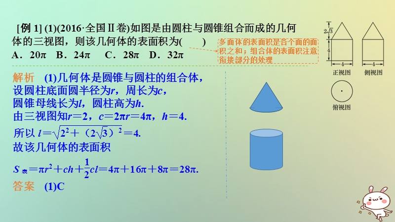 （浙江专版）2019版高考数学大一轮复习 第八章 立体几何初步 第2课时 空间几何体的表面积与体积课件 理.ppt_第3页