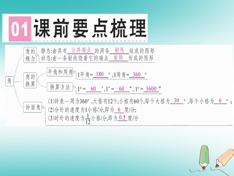 广东省2018年秋七年级数学上册 第四章 基本平面图形 第3课时 角习题课件 （新版）北师大版.ppt_第2页