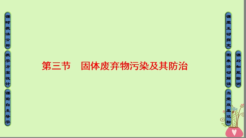 2018版高中地理 第四章 环境污染及其防治 第3节 固体废弃物污染及其防治课件 湘教版选修6.ppt_第1页