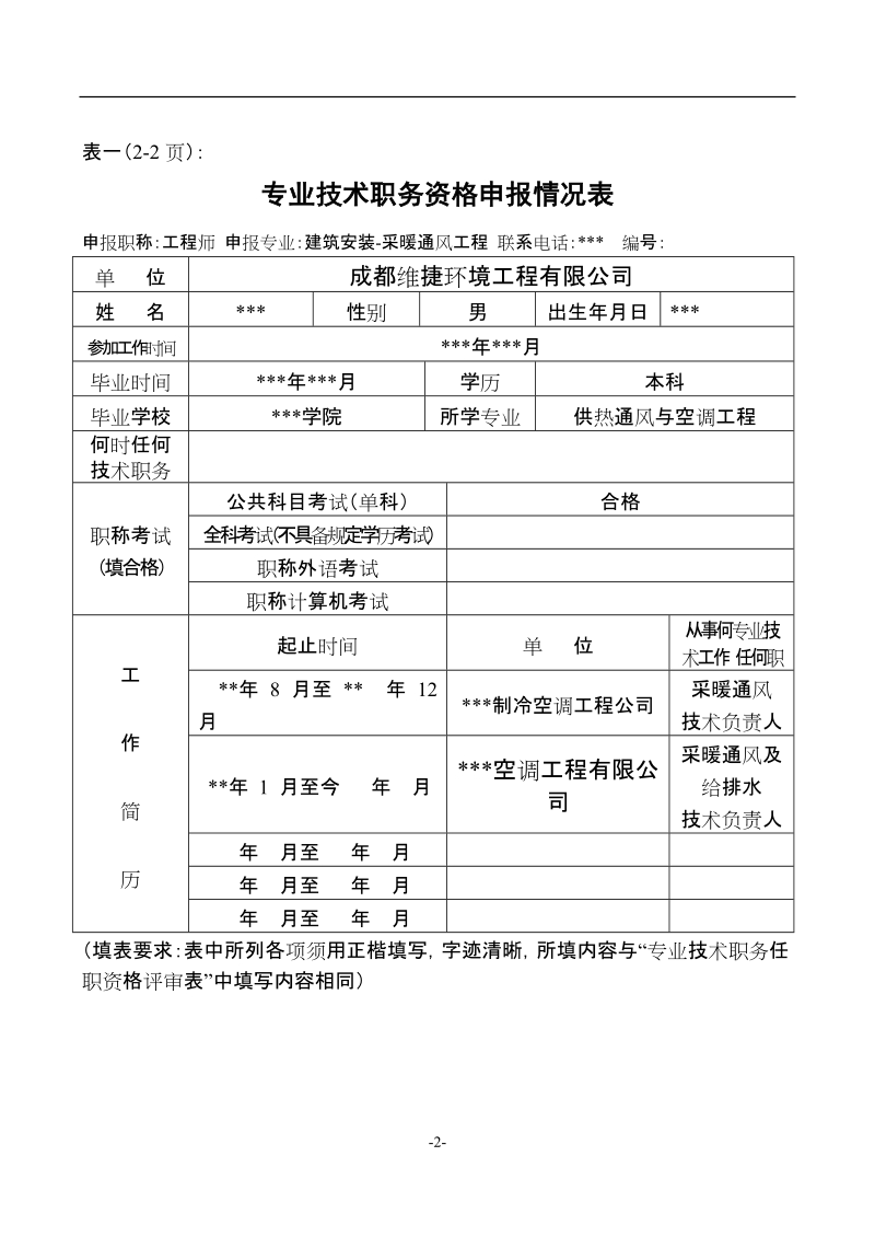 建筑工程工程师职称申报表格填写范例.doc_第2页