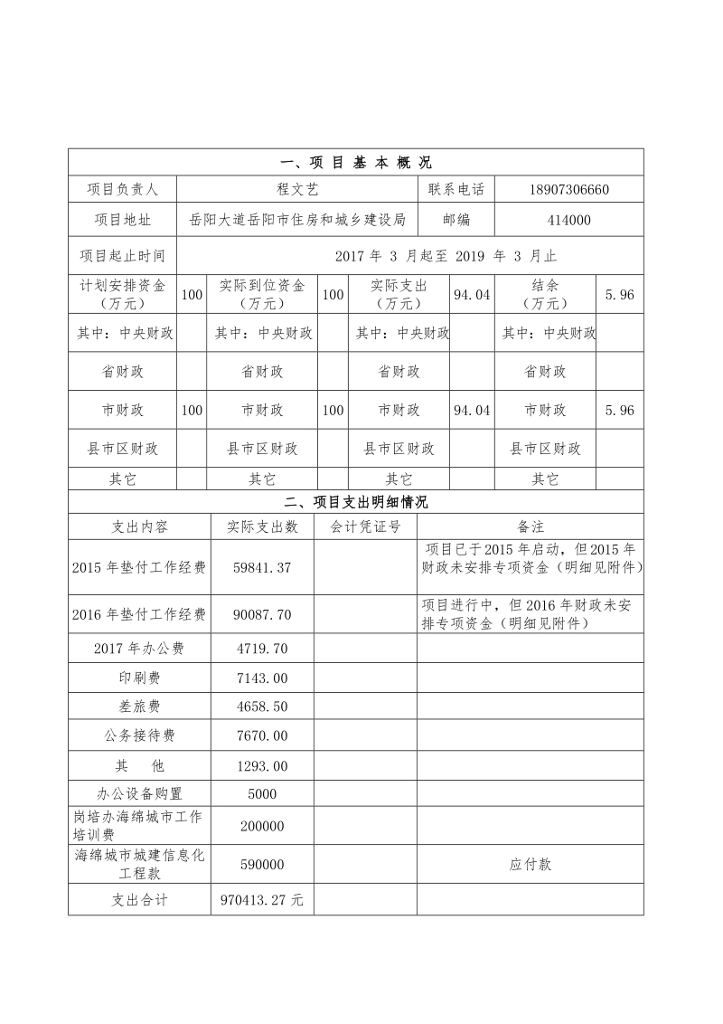 岳阳市财政支出项目绩效评价自评报告.doc_第2页