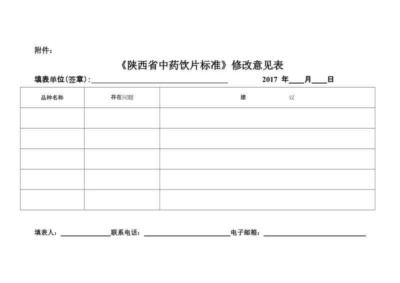 《陕西省中药饮片标准》修改意见表.doc_第1页