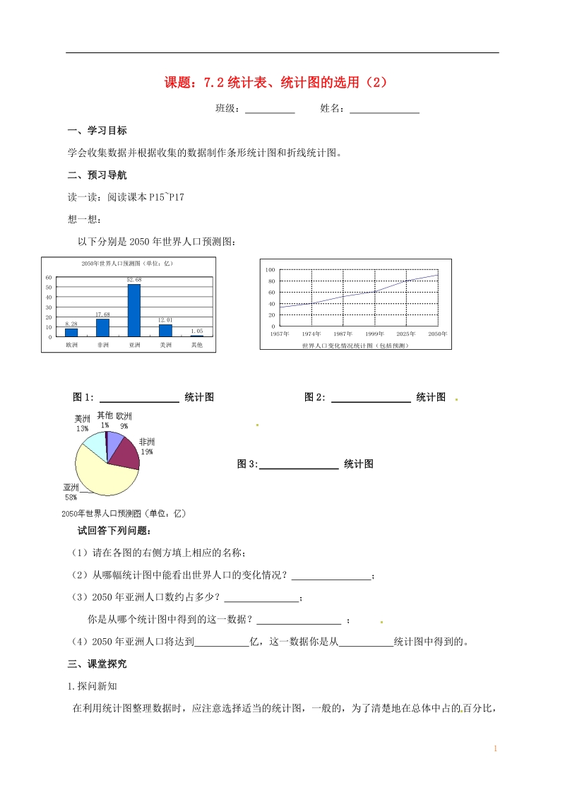 江苏省镇江市句容市华阳镇八年级数学下册 7.2 统计表、统计图的选用（2）导学案（无答案）（新版）苏科版.doc_第1页