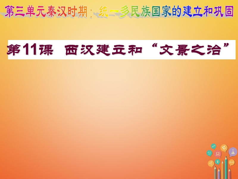 内蒙古鄂尔多斯市达拉特旗七年级历史上册 第11课 西汉建立和“文景之治”课件 新人教版.ppt_第2页