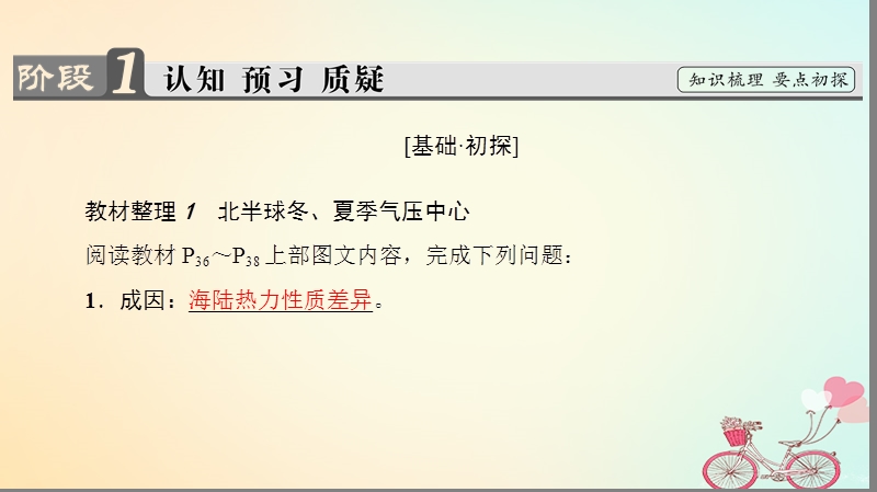 2018版高中地理第2章地球上的大气第2节第2课时北半球冬夏季气压中心气压带风带对气候的影响课件新人教版必修.ppt_第3页