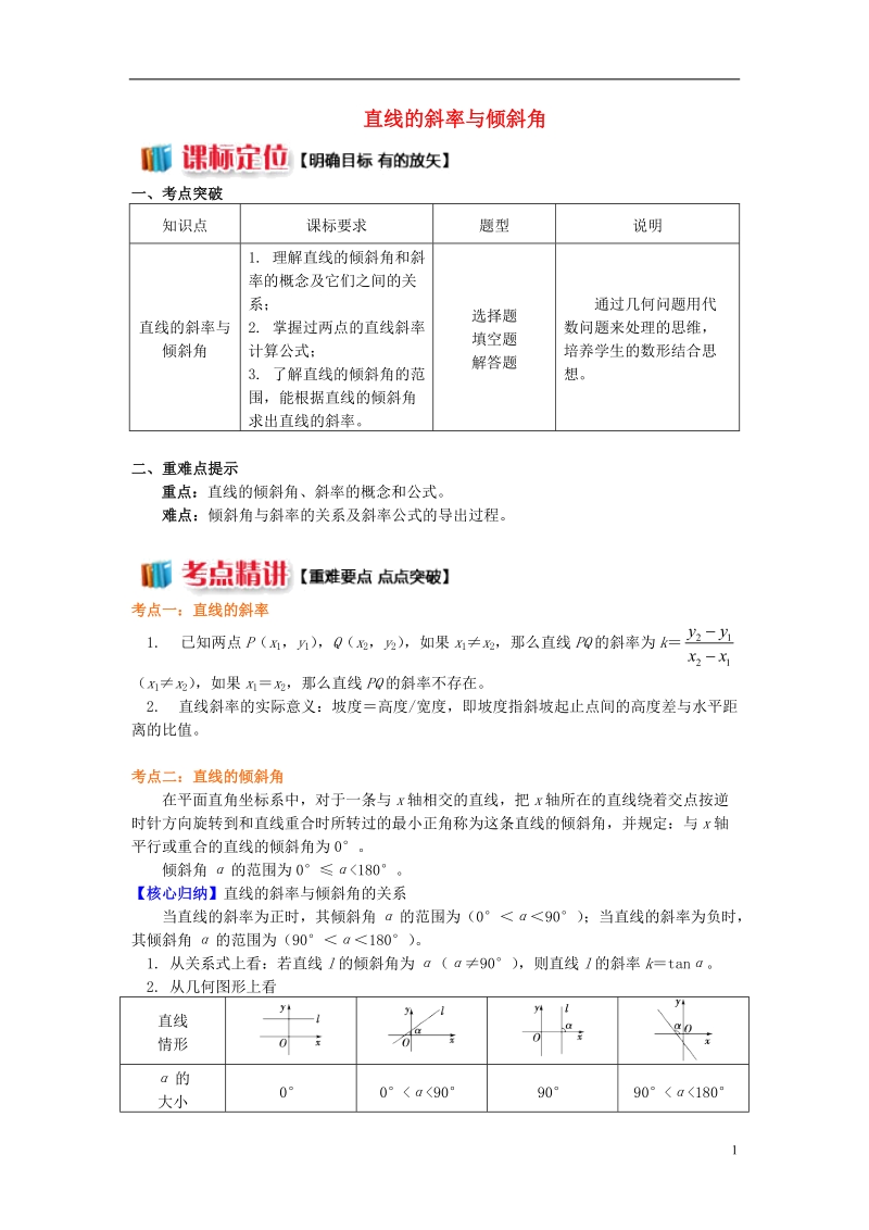 2018高中数学第2章平面解析几何初步第一节直线的方程1直线的斜率与倾斜角学案苏教版必修.doc_第1页