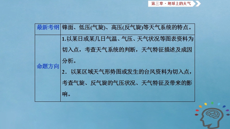 2019届高考地理一轮复习 第3章 地球上的大气 第八讲 常见的天气系统课件 新人教版.ppt_第2页