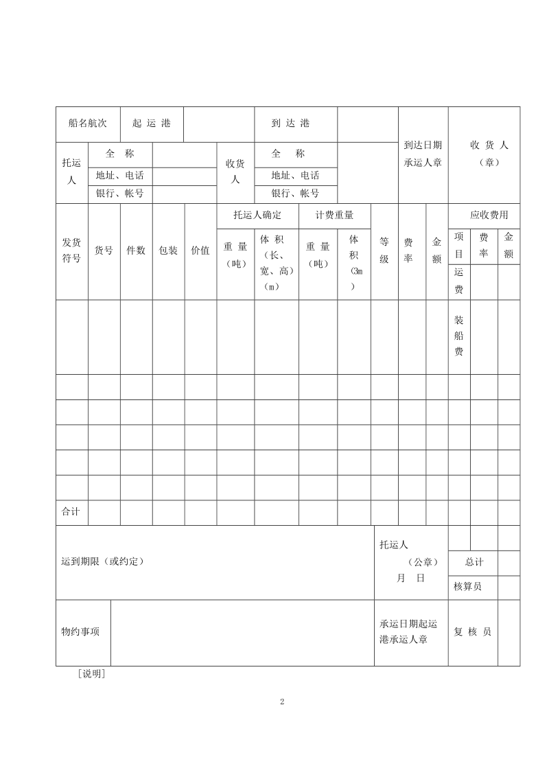 水路货物运单示范文本.doc_第2页