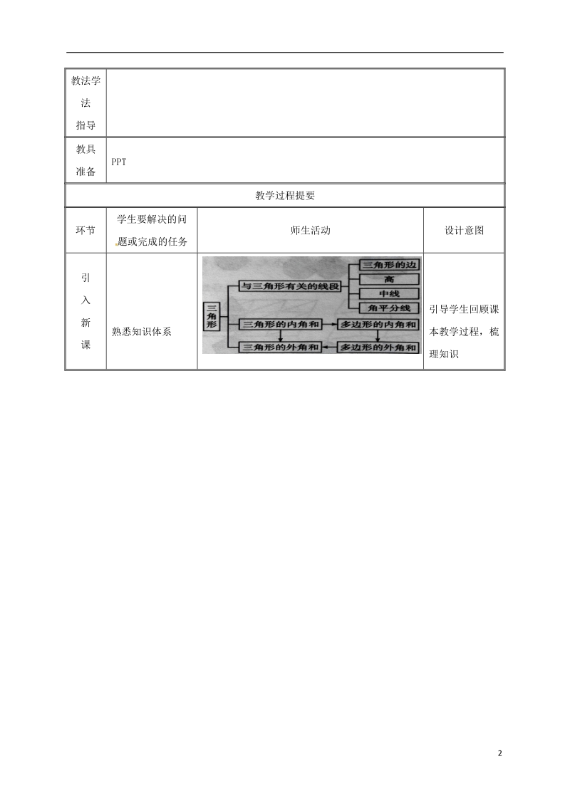 湖南省益阳市资阳区迎丰桥镇八年级数学上册第11章三角形小结教案新版新人教版.doc_第2页