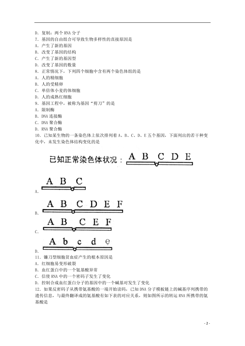 山西省太原市2017_2018学年高一生物下学期期末考试试题.doc_第2页