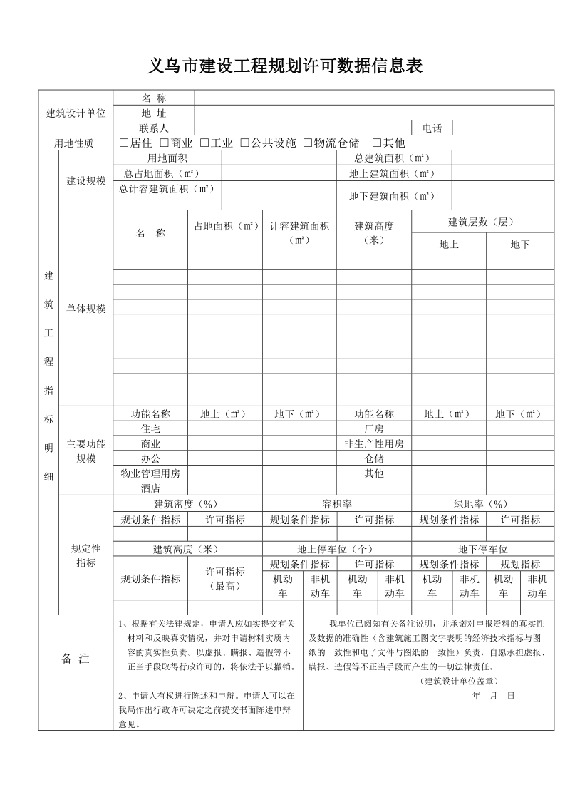 义乌市《建设项目选址意见书》申请表.doc_第2页