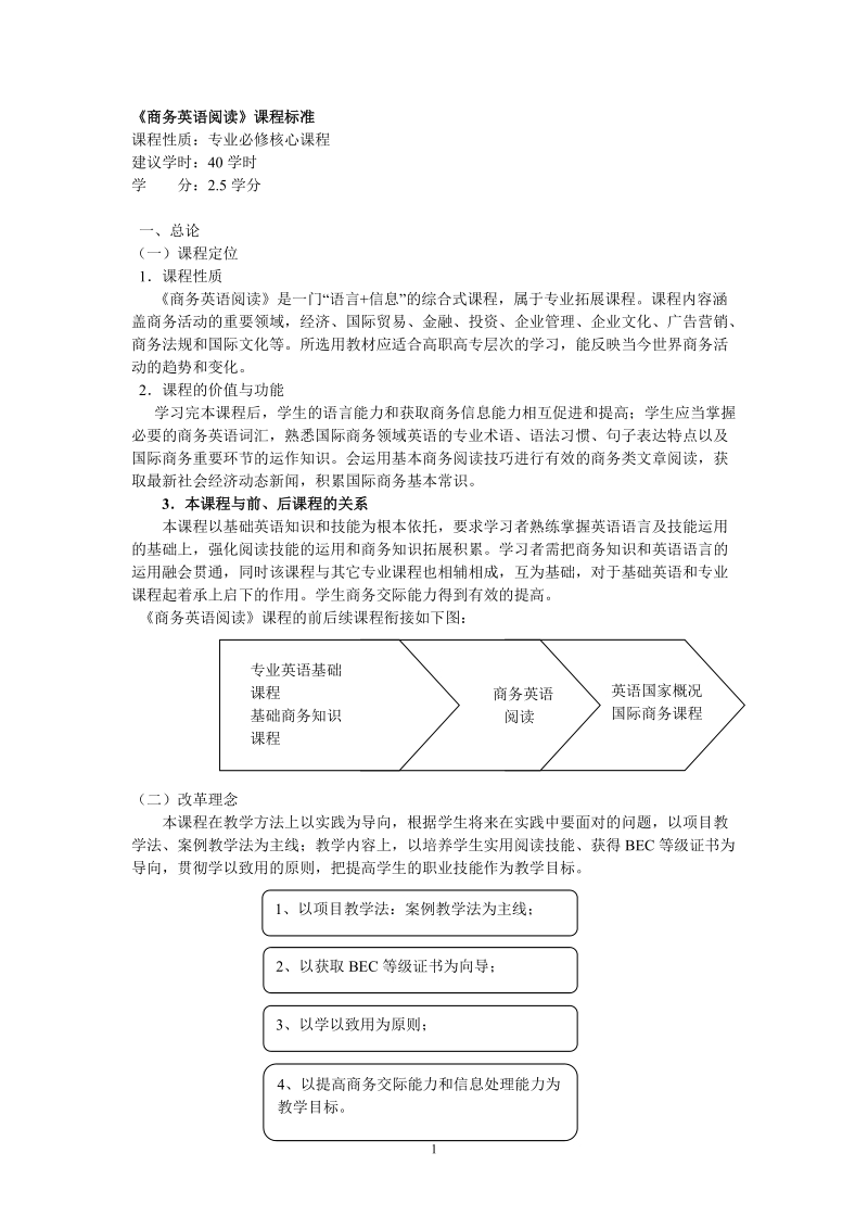 商务英语阅读课程标准v3.doc_第1页