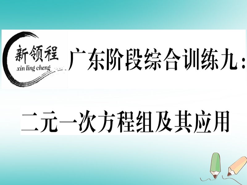 广东专版2018年秋八年级数学上册阶段综合训练九二元一次方程组及其应用习题讲评课件新版北师大版.ppt_第1页