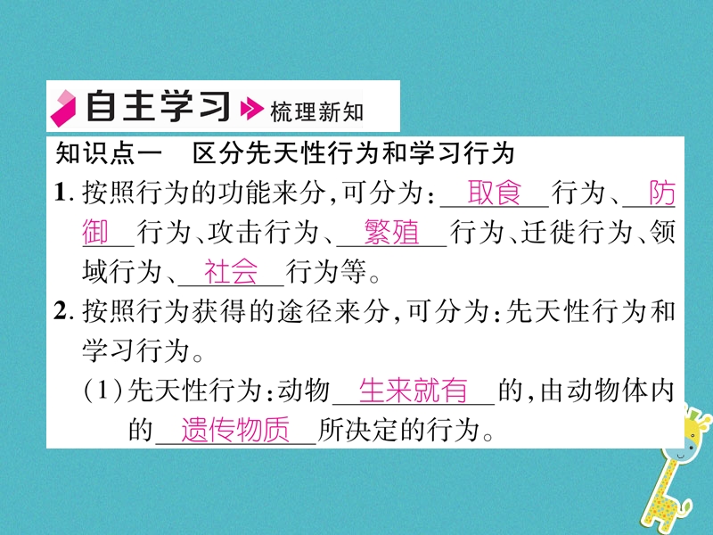 2018年八年级生物上册5.2.2先天性行为和学习行为作业课件新版新人教版.ppt_第2页