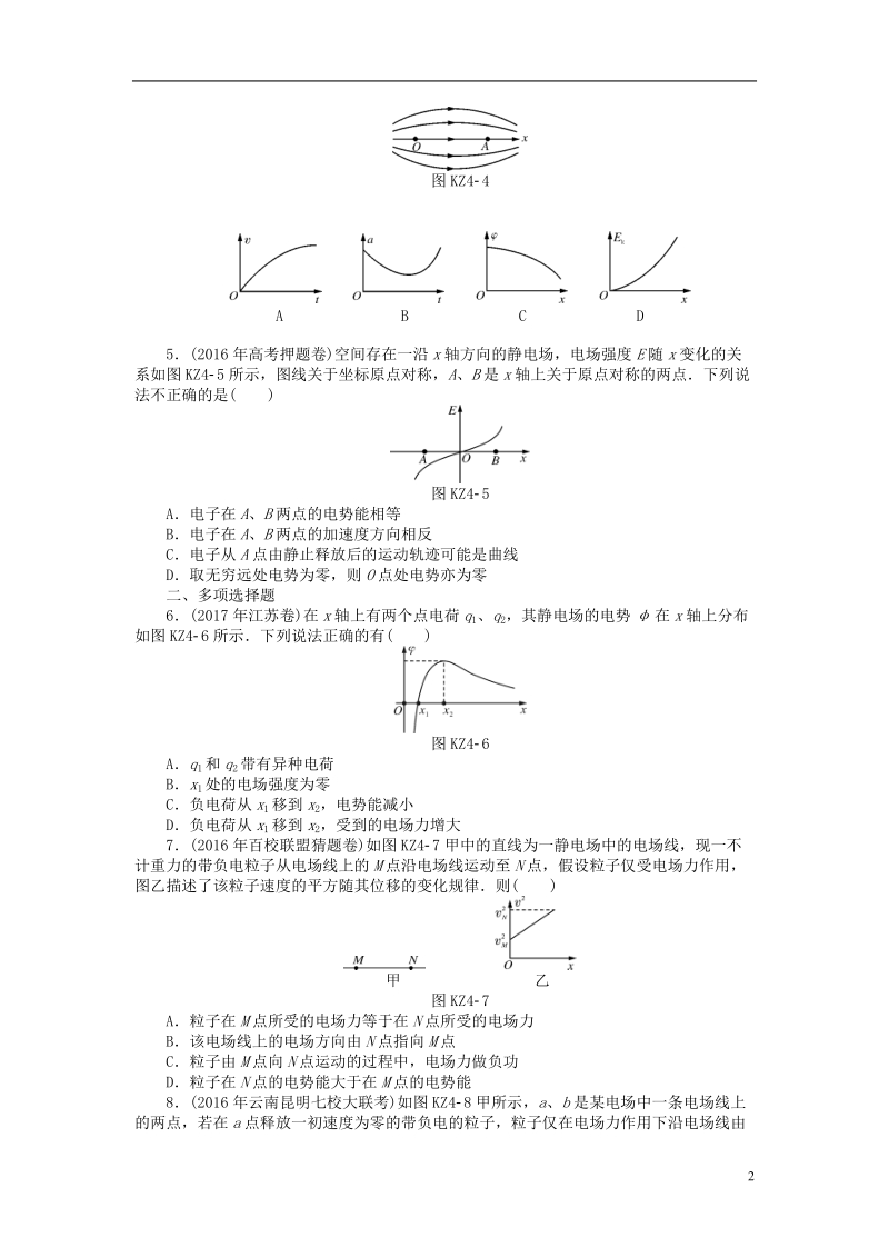 2019版高考物理一轮复习小专题4电场中的图象专题学案无答案.doc_第2页