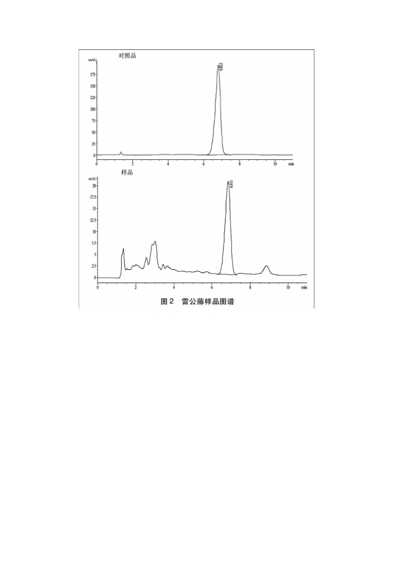 HPLC法测定彝药火把花根中雷公藤甲素的含量.doc_第2页