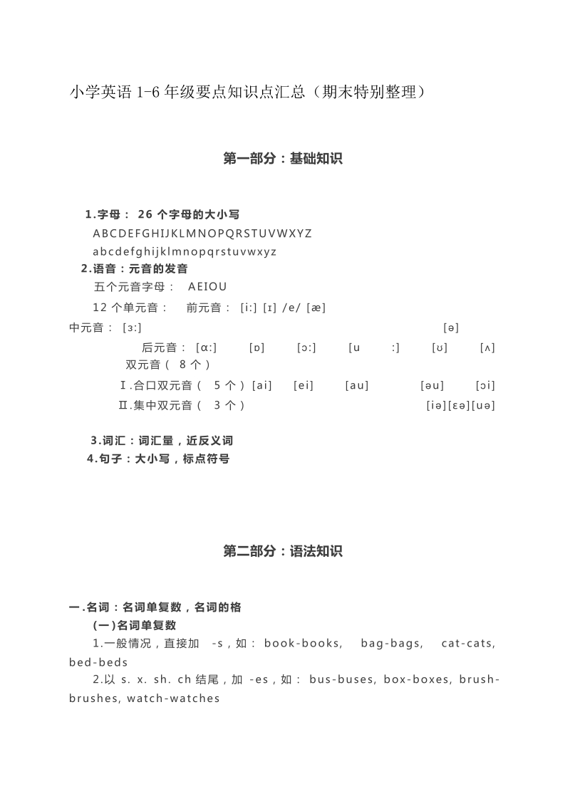 六年级下英语综合试卷小学英语1-6年级要点知识点汇总（期末特别整理）川教版（三起）.docx_第1页