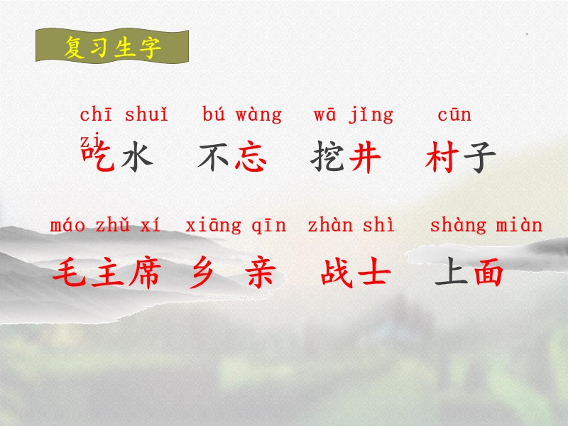 一年级下语文课件《吃水不忘挖井人》名师课件1（第二课时）（新部编人教版一年级下册语文ppt)人教版（2016部编版）.ppt_第3页