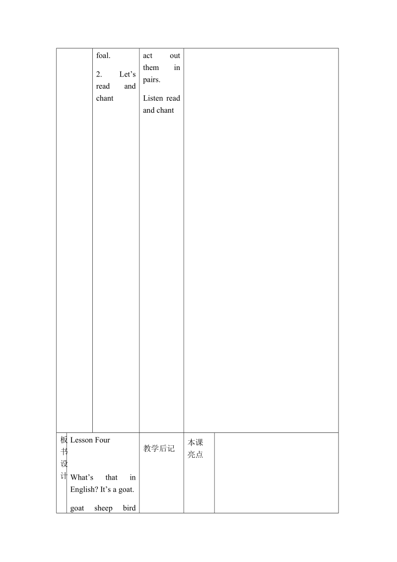 五年级下英语教学设计（人教新版）五年级英语下册《lesson 4》教案设计人教（新版）.docx_第3页